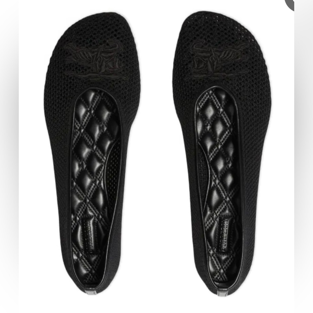 Burberry Black Mesh Ballerina Flats